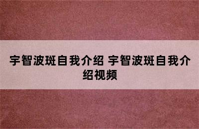 宇智波斑自我介绍 宇智波斑自我介绍视频